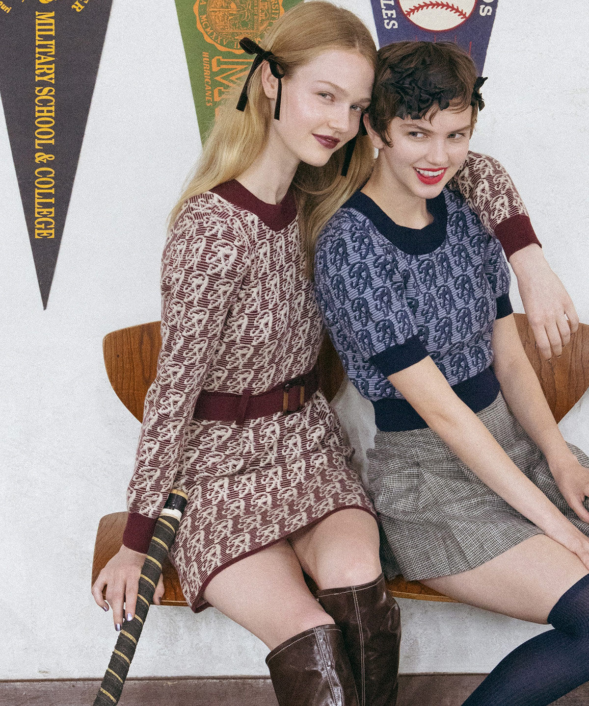 REDYAZEL「モノグラムジャガードニットワンピース」|ワンピース|