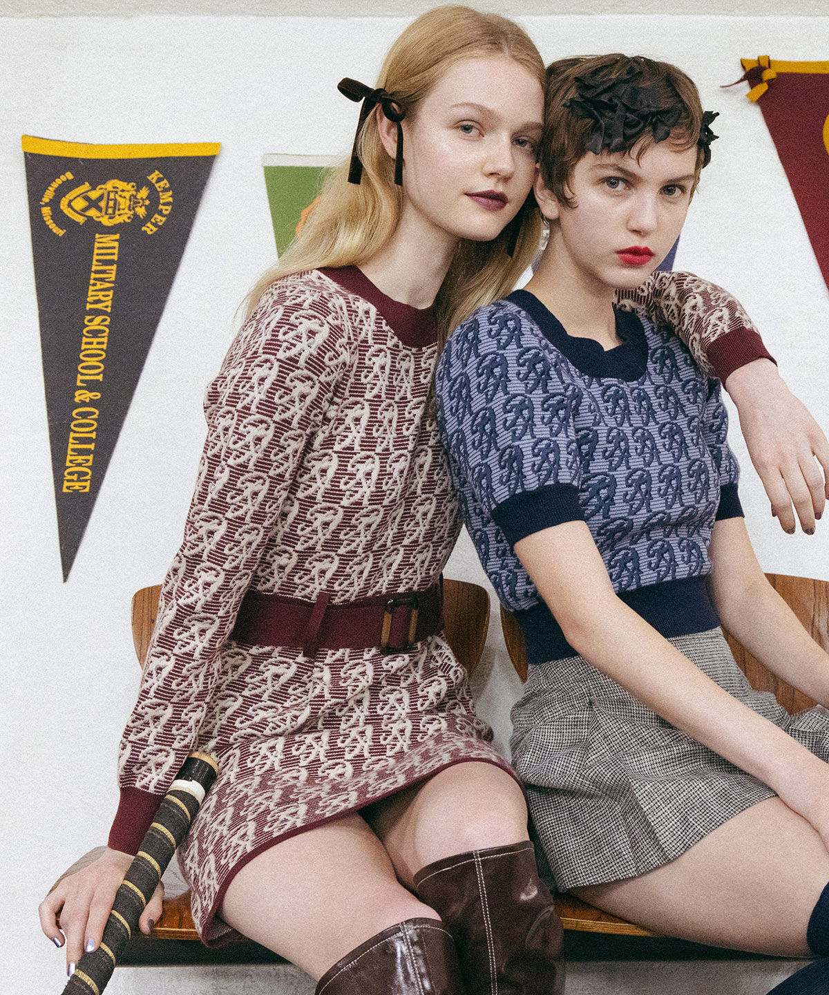 REDYAZEL「モノグラムジャガードニットワンピース」|ワンピース|