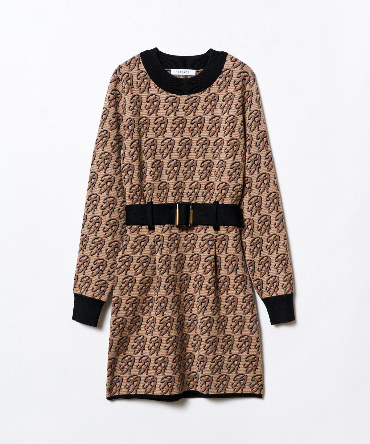 REDYAZEL「モノグラムジャガードニットワンピース」|ワンピース|