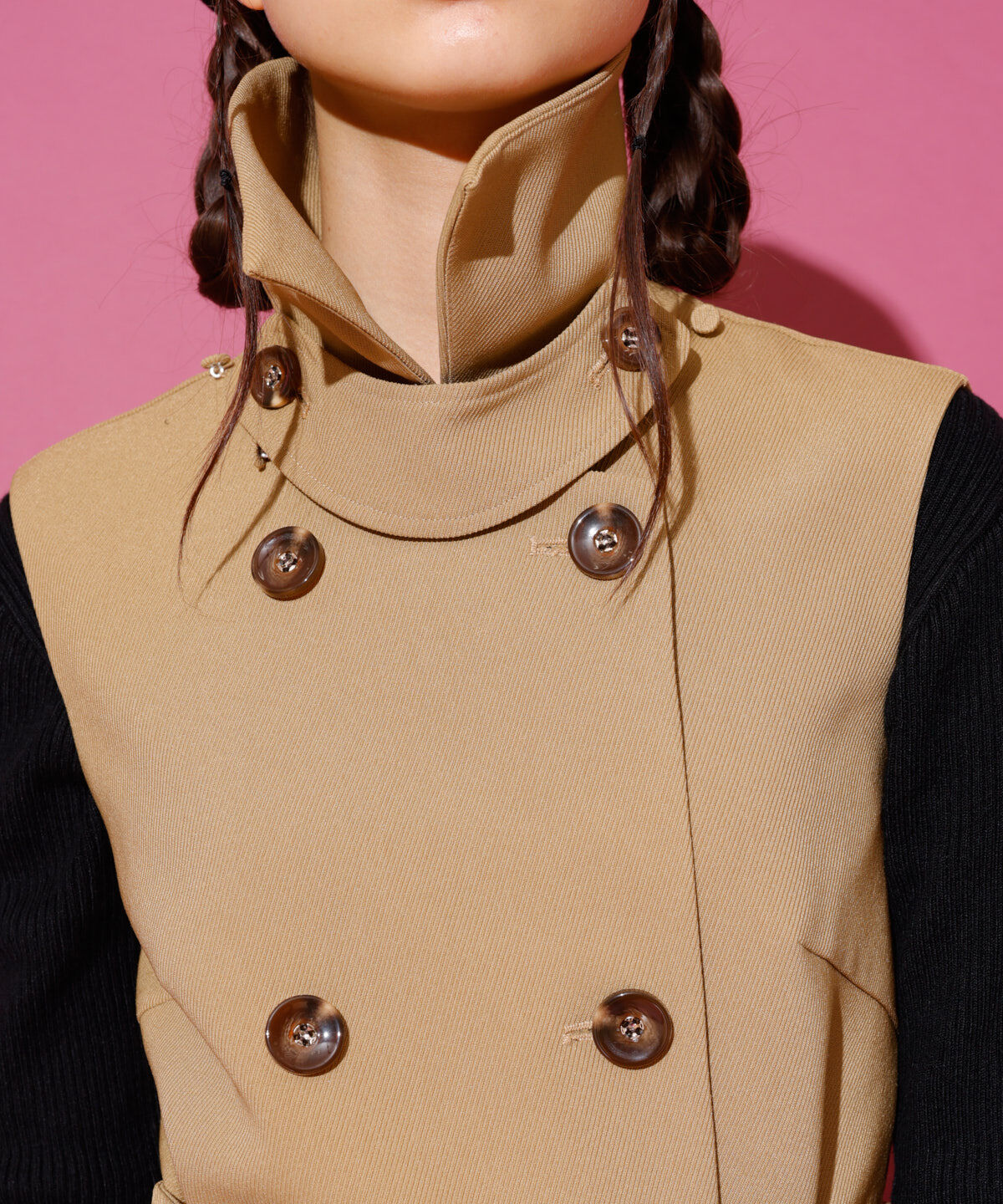 REDYAZEL「2WAYダブルロングコート」|ステンカラーコート|