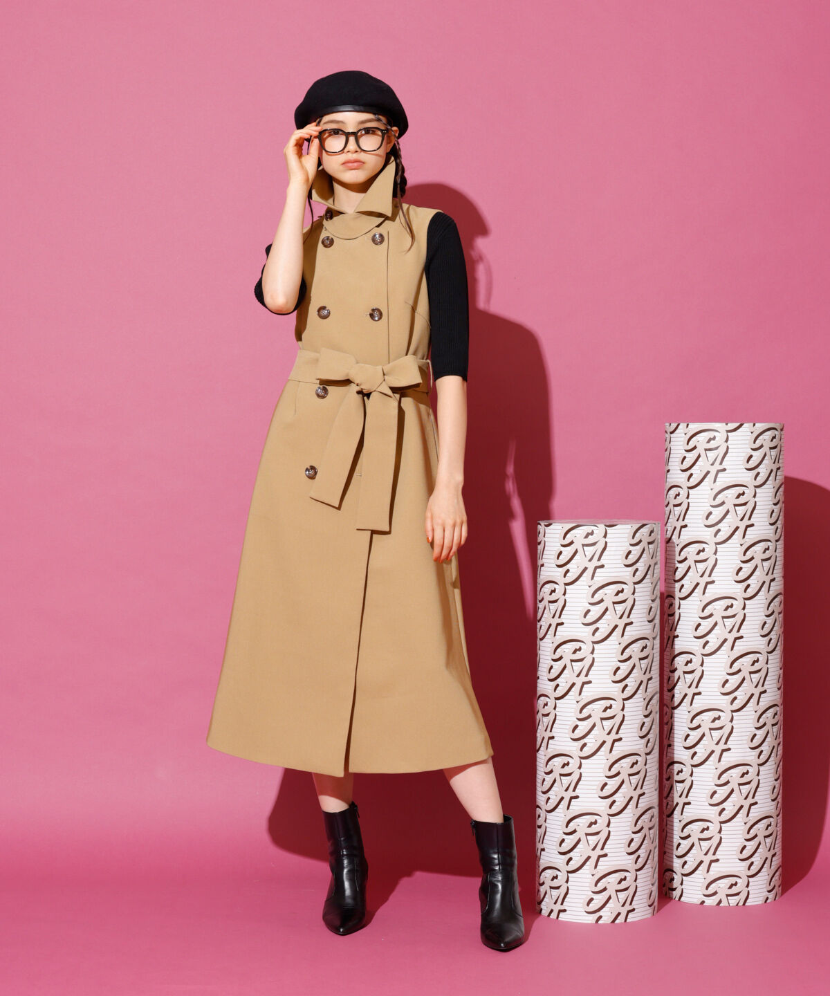 REDYAZEL「2WAYダブルロングコート」|ステンカラーコート|