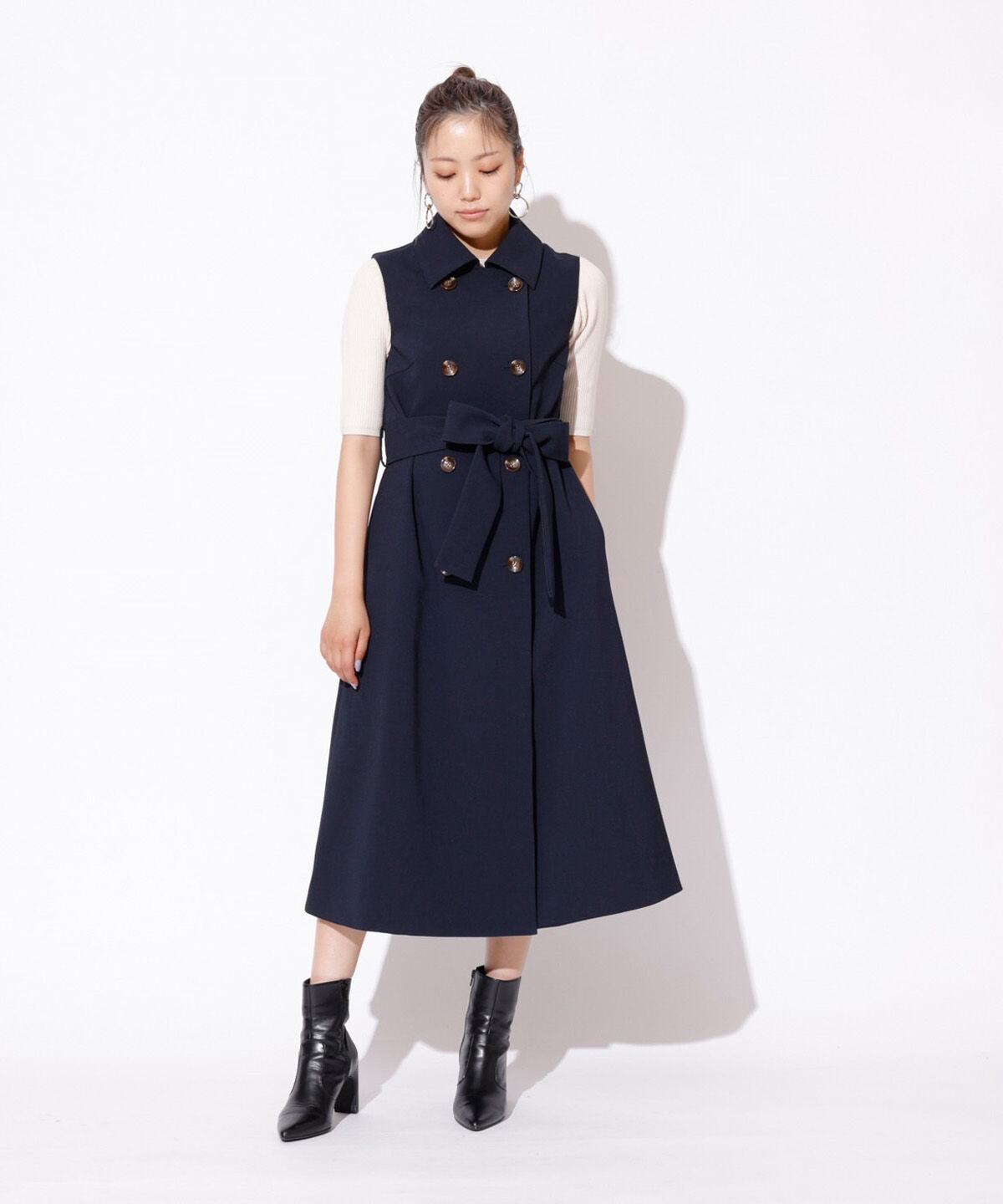 REDYAZEL「2WAYダブルロングコート」|ステンカラーコート|