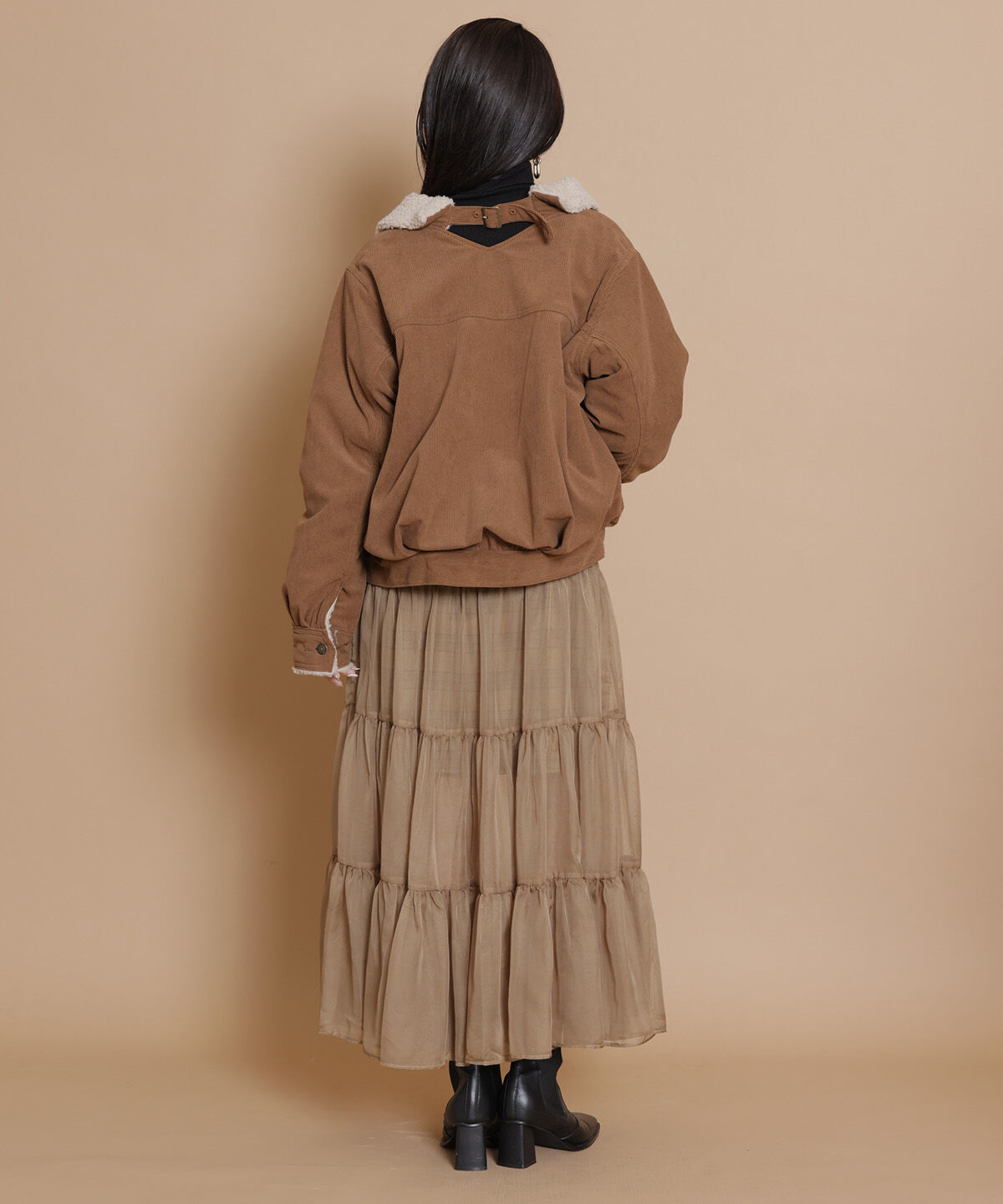 REDYAZEL「ボアコーデュロイデニムジャケット」|ブルゾン・スタジャン|