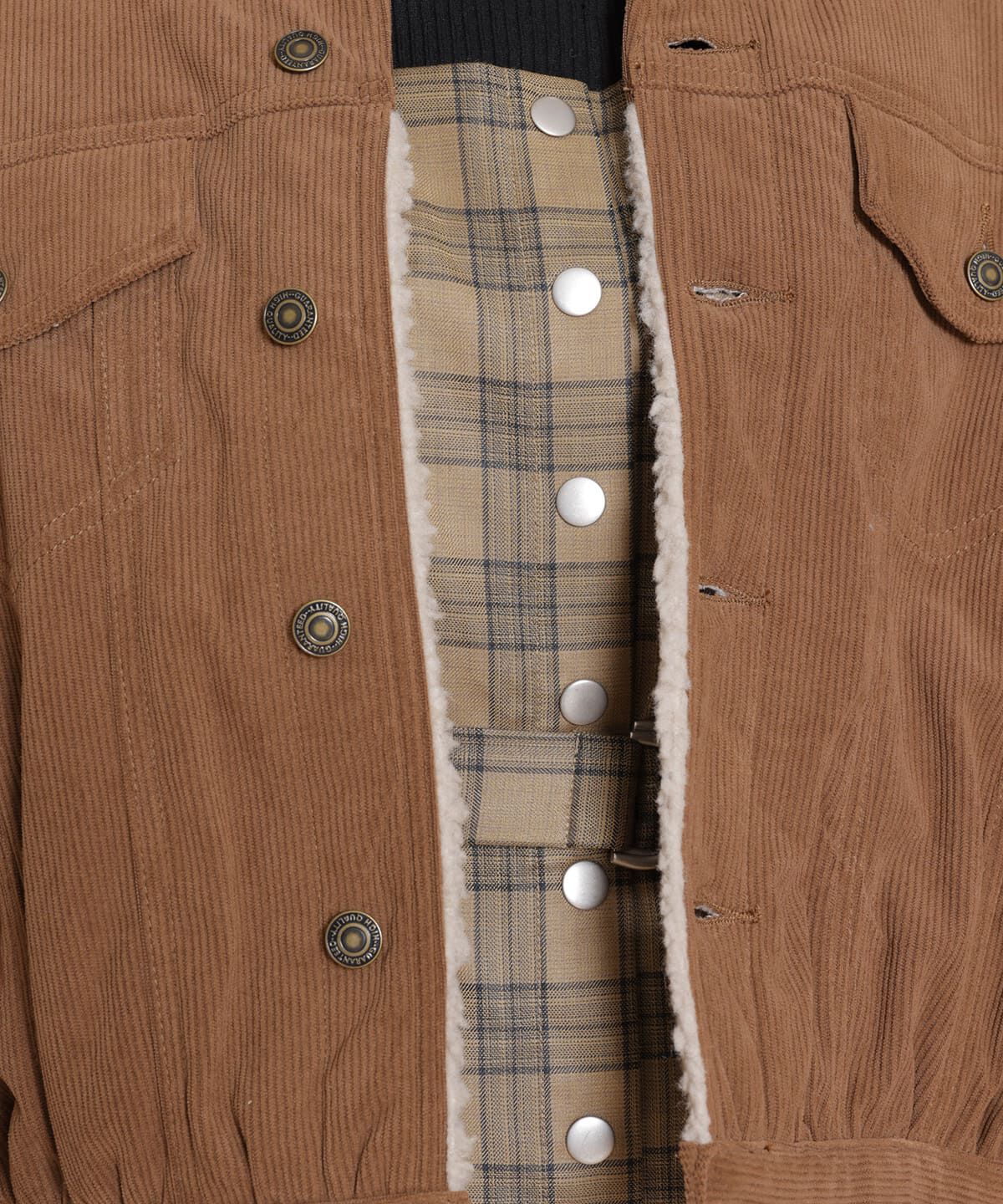 REDYAZEL「ボアコーデュロイデニムジャケット」|ブルゾン・スタジャン|