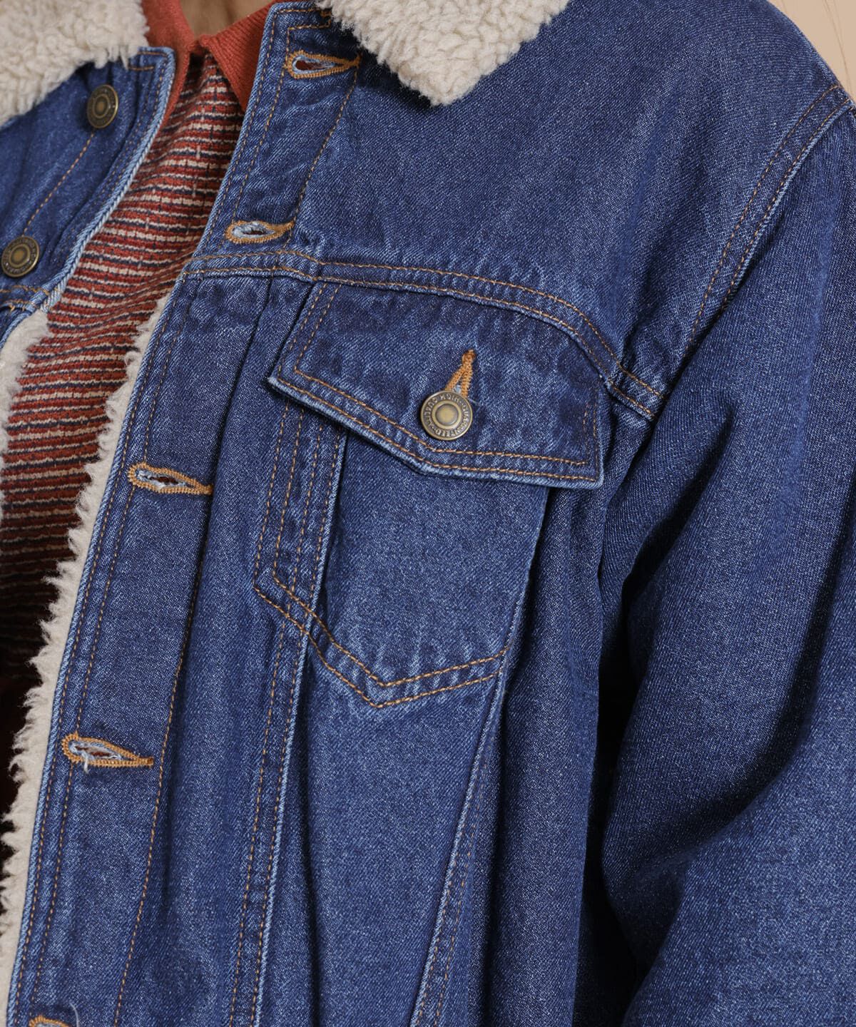 REDYAZEL「ボアコーデュロイデニムジャケット」|ブルゾン・スタジャン|