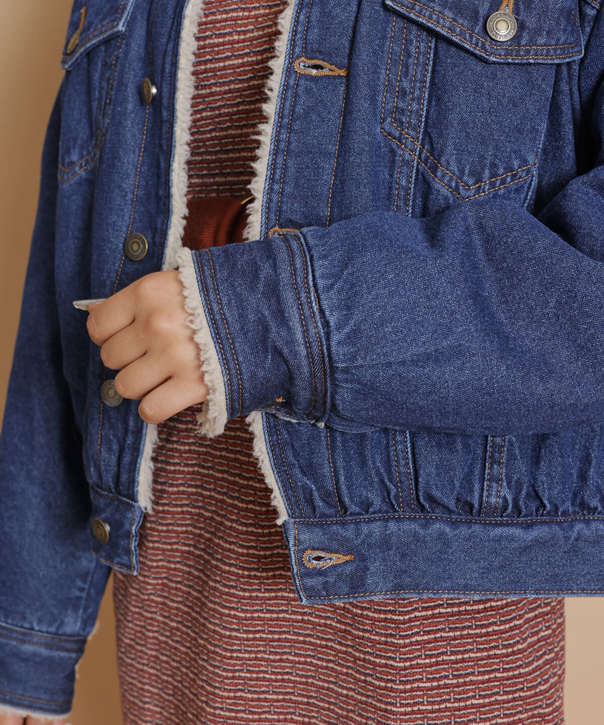 REDYAZEL「ボアコーデュロイデニムジャケット」|ブルゾン・スタジャン|