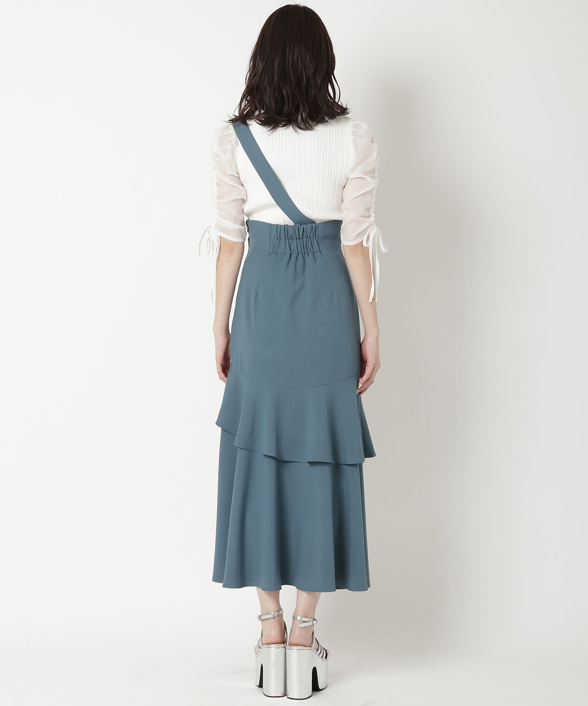 REDYAZEL「サス付きアシメフレアスカート」|フレア|