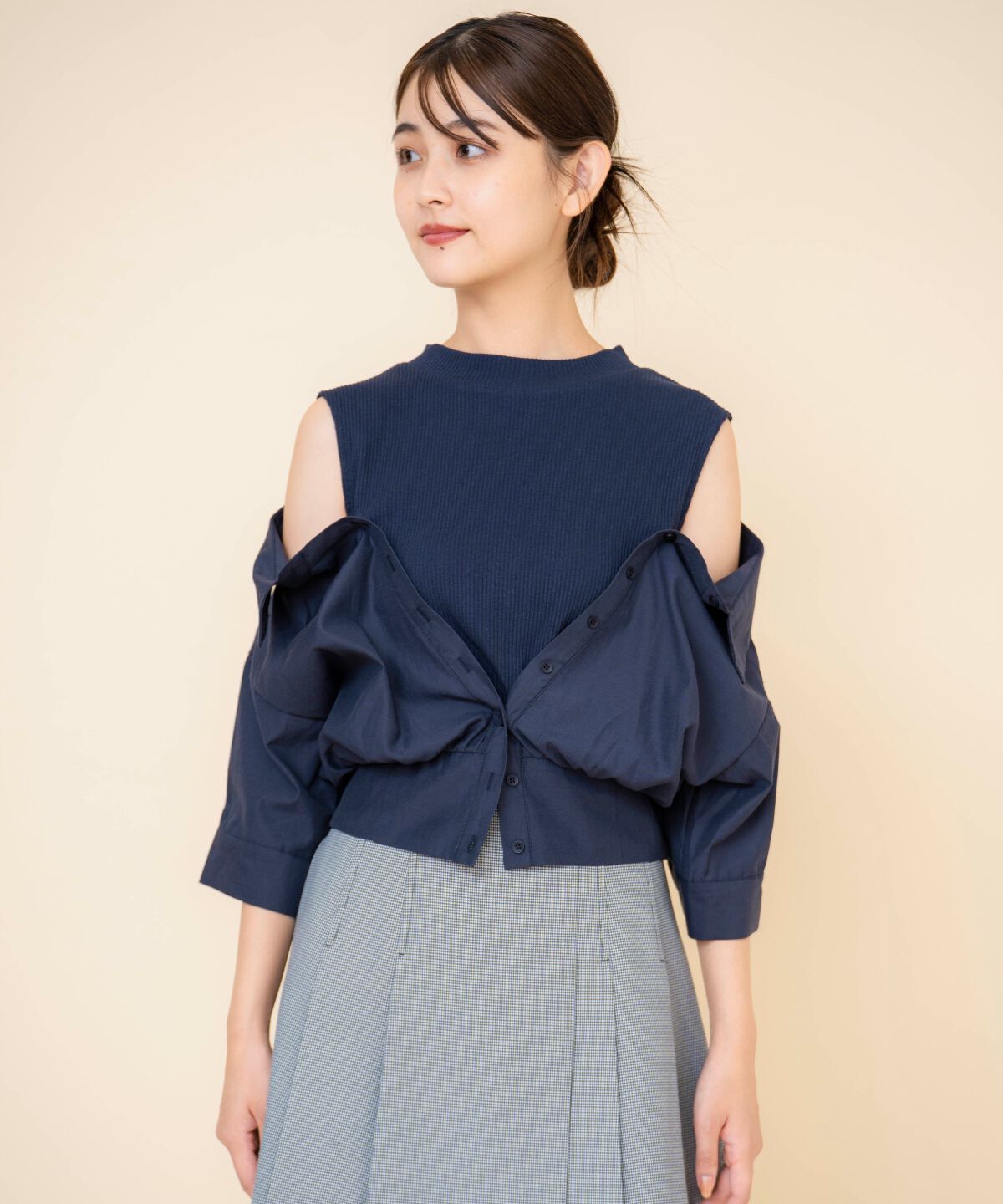 REDYAZEL「シャツレイヤードトップス」|Tシャツ・カットソー|