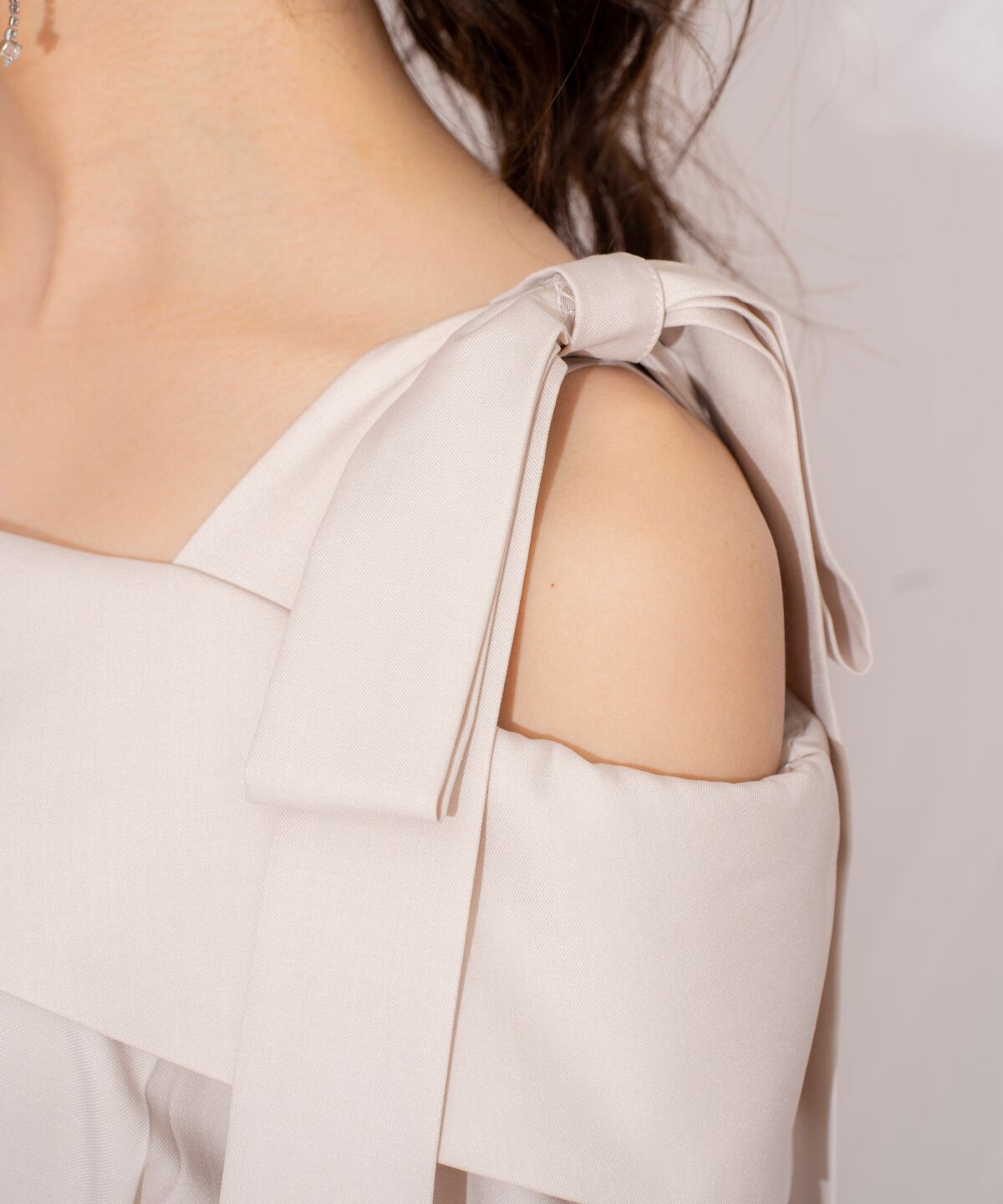 WILLSELECTION「ショルダーリボンタックウエストシャツワンピース」|ワンピース|