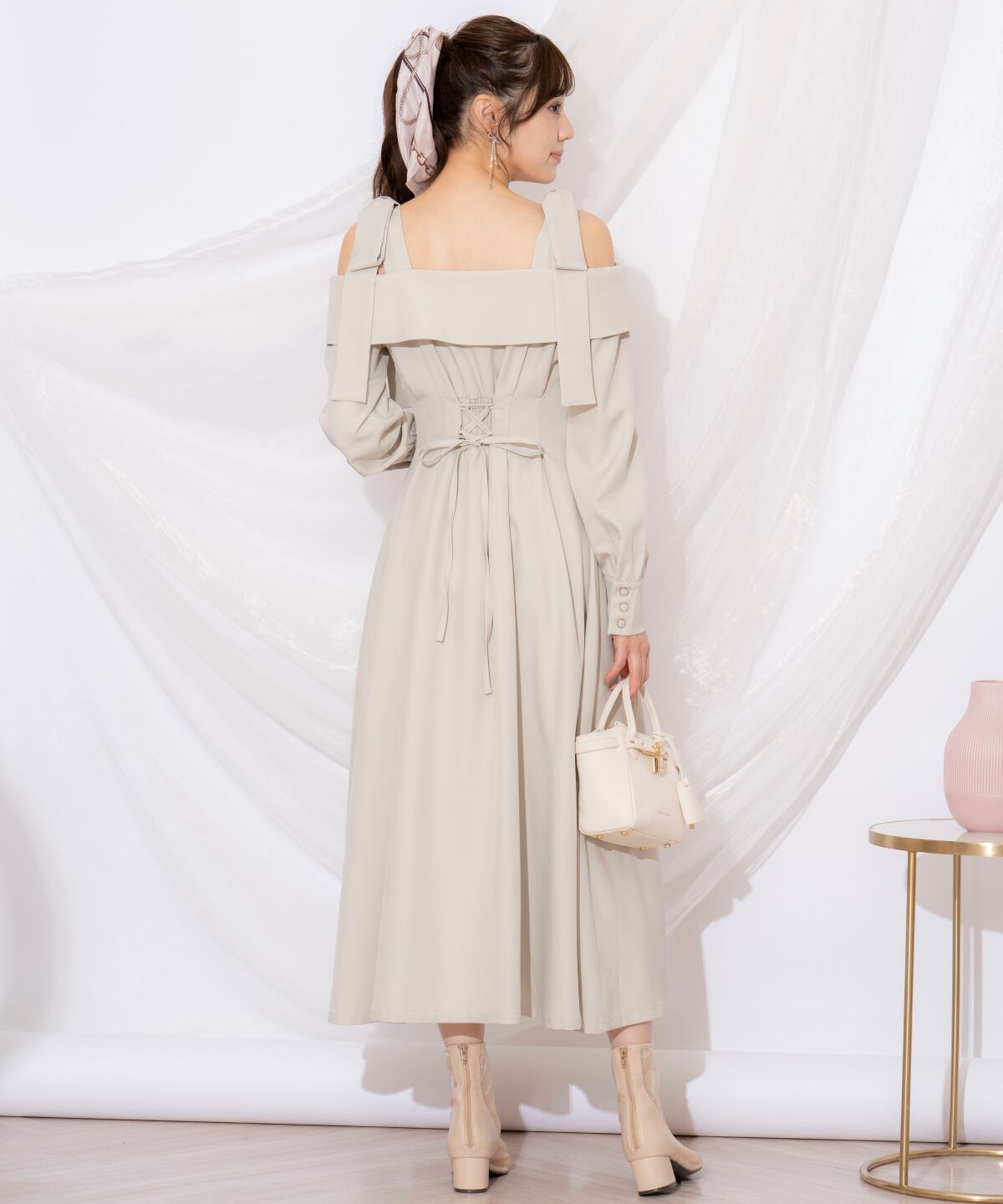 WILLSELECTION「ショルダーリボンタックウエストシャツワンピース」|ワンピース|