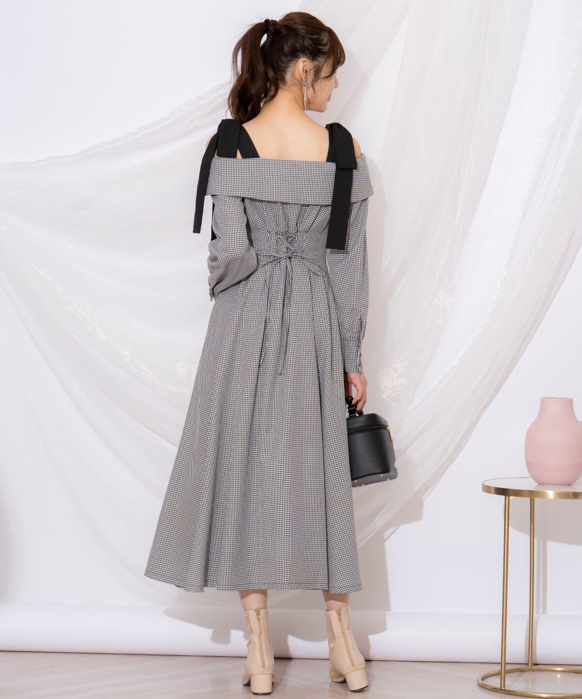 WILLSELECTION「ショルダーリボンタックウエストシャツワンピース」|ワンピース|