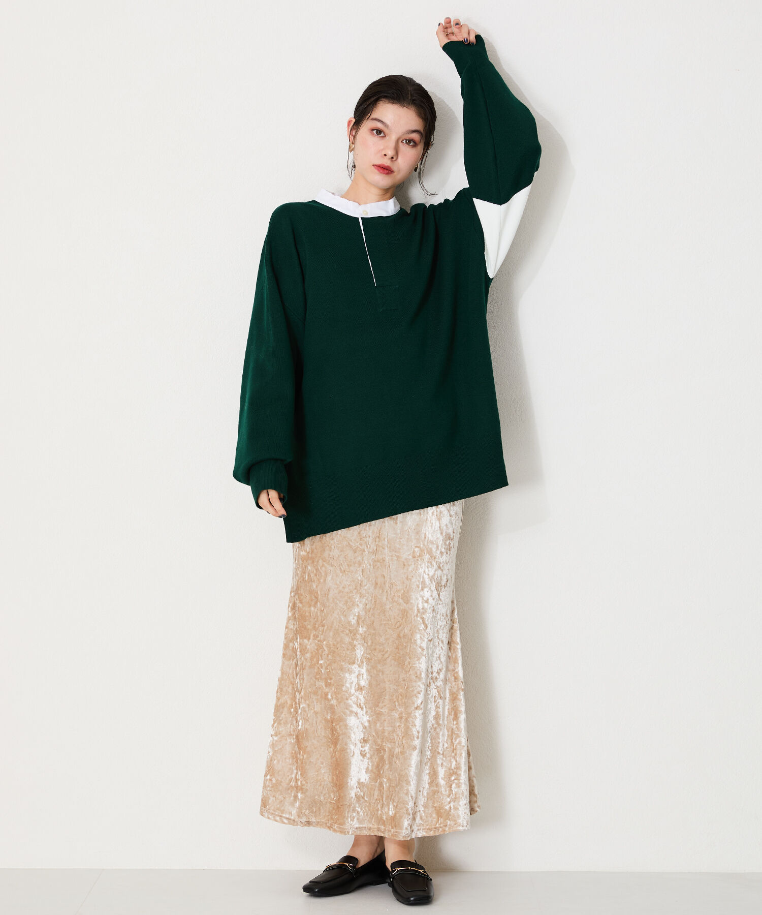 WA Oriental TRaffic「スクエアトゥモチーフ バブーシュ ローファー /42308 柔らかい フラット」|パンプス|