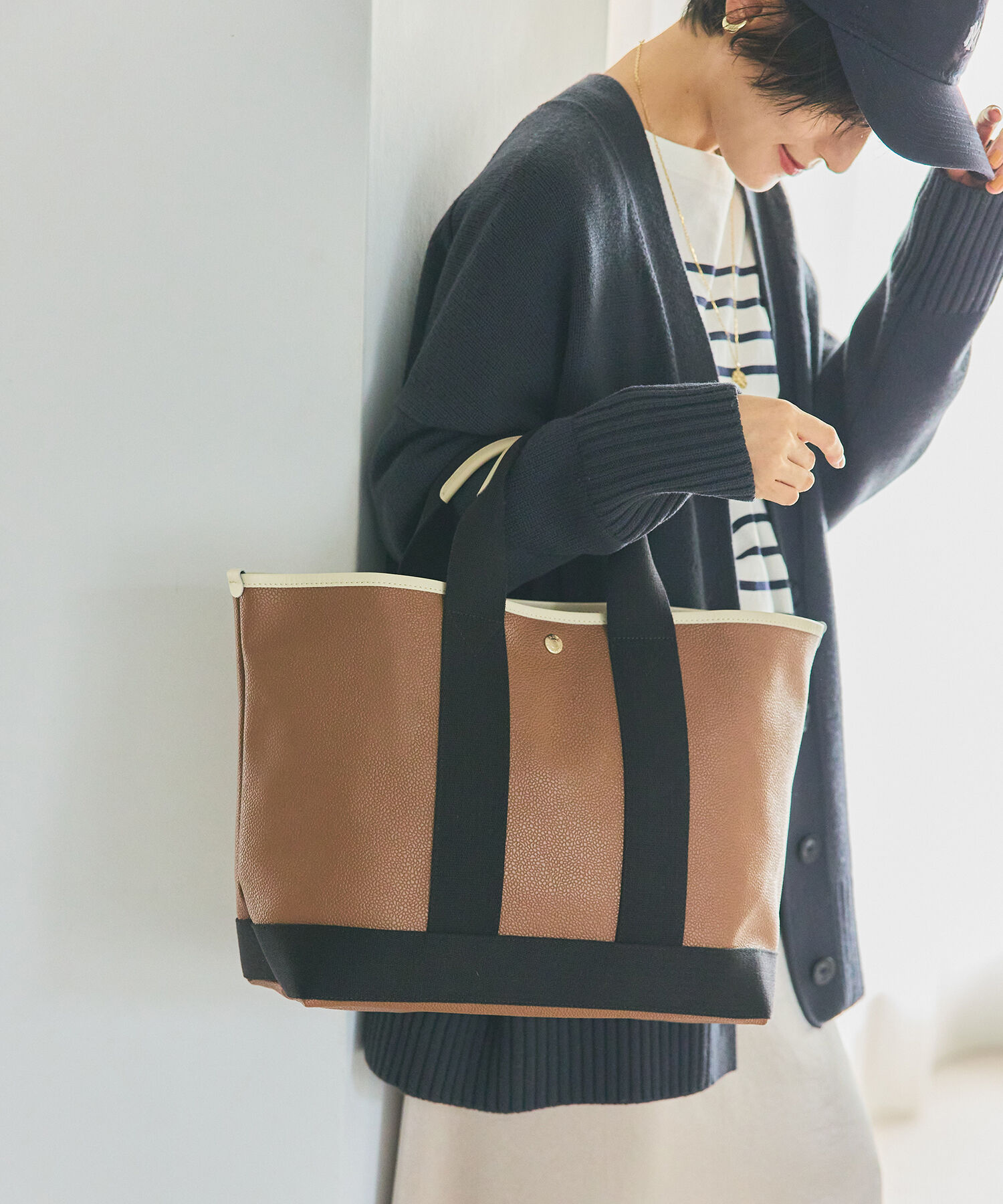 TOPKAPI BREATH「スコッチグレインネオレザー A4トートバッグ【VERY 掲載】」|トートバッグ|キャメル