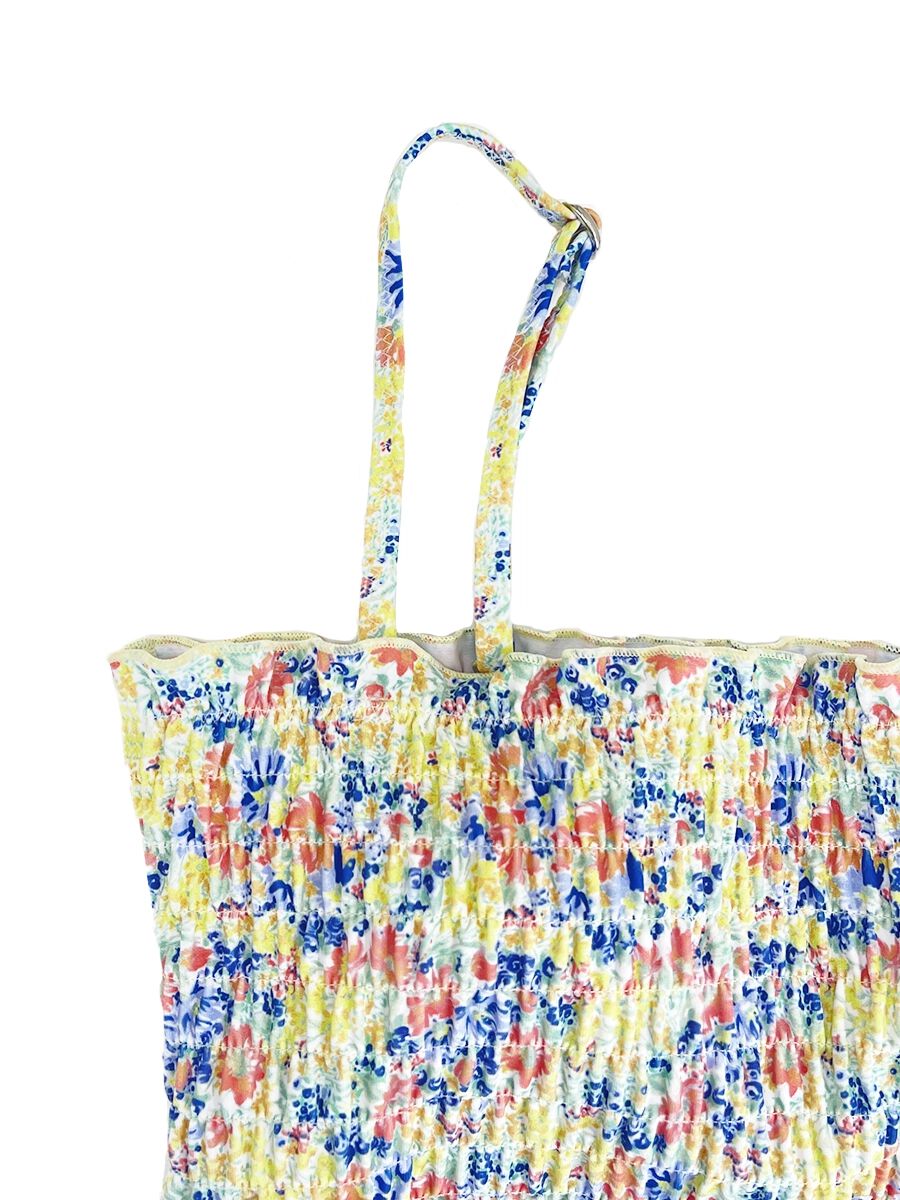 PEAK&PINE「小花柄シャーリングバンドゥビキニ」|ビキニ|