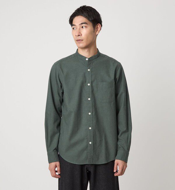 UNITED ARROWS green label relaxing「ナチュラルフィット  バンドカラー シャツ」|シャツ・ブラウス|OLIVE