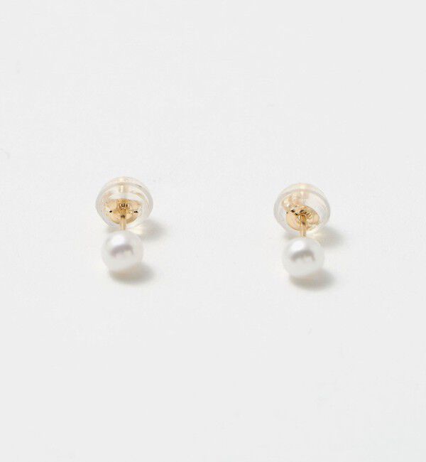 BEAUTY&YOUTH UNITED ARROWS「K10 淡水パール ピアス/4mm」|ピアス|OFF WHITE