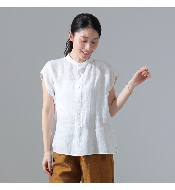 Demi-Luxe BEAMS 「TICCA / リネン フレンチスリーブ シャツ」|シャツ・ブラウス|