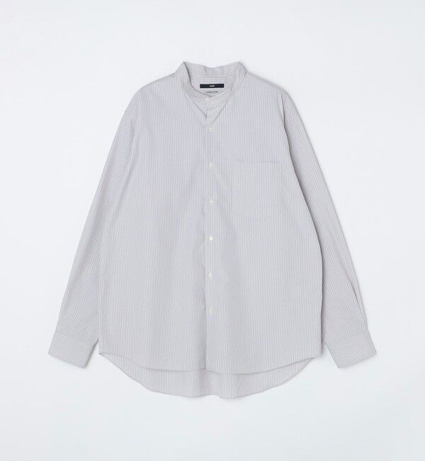 SHIPS「SHIPS: バンドカラー スーピマ コットン ポプリン ストライプ 長袖 シャツ」|シャツ・ブラウス|