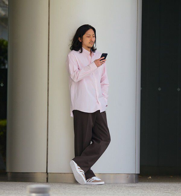 SHIPS「SHIPS: バンドカラー スーピマ コットン ポプリン ストライプ 長袖 シャツ」|シャツ・ブラウス|