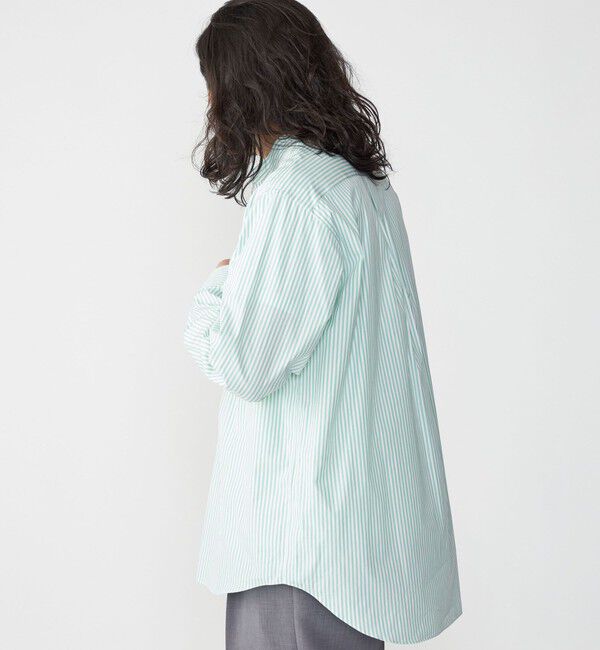 SHIPS「SHIPS: バンドカラー スーピマ コットン ポプリン ストライプ 長袖 シャツ」|シャツ・ブラウス|