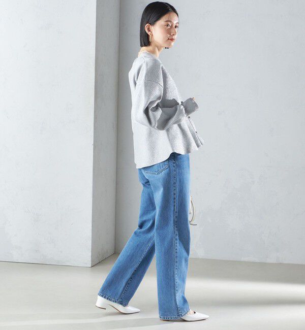 SHIPS for women「* 〈手洗い可能〉ラメ ペプラム バナナ スリーブ カーディガン 24SS ◇」|カーディガン|