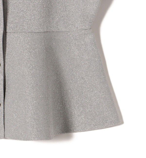 SHIPS for women「* 〈手洗い可能〉ラメ ペプラム バナナ スリーブ カーディガン 24SS ◇」|カーディガン|