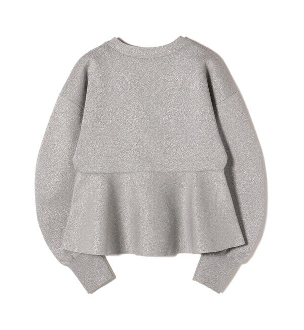 SHIPS for women「* 〈手洗い可能〉ラメ ペプラム バナナ スリーブ カーディガン 24SS ◇」|カーディガン|