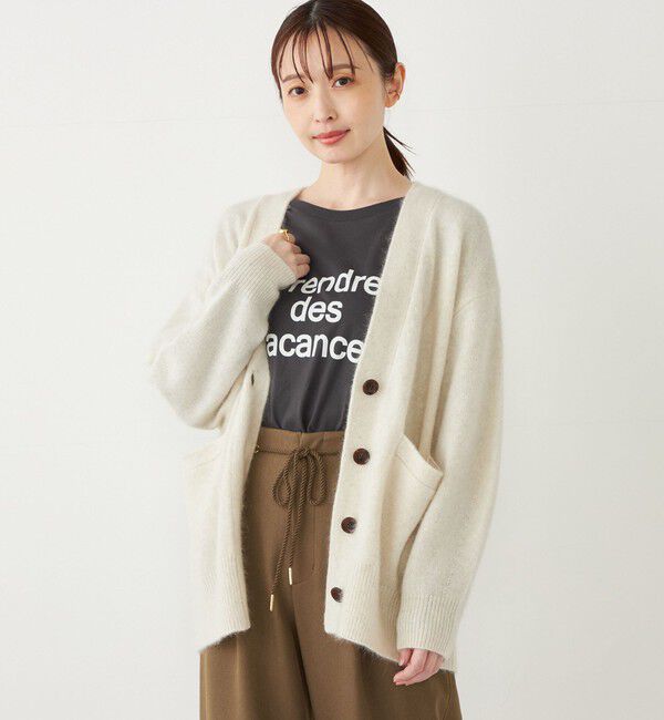 SHIPS Colors 「SHIPS Colors:フォックス アンゴラ ミックス Vネック カーディガン」|カーディガン|