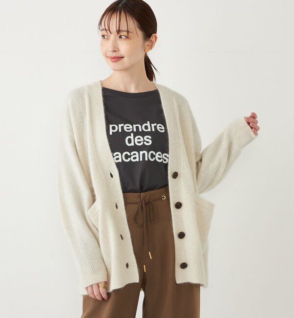 SHIPS Colors 「SHIPS Colors:フォックス アンゴラ ミックス Vネック カーディガン」|カーディガン|