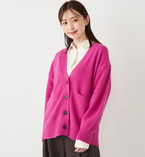 SHIPS Colors 「SHIPS Colors:フォックス アンゴラ ミックス Vネック カーディガン」|カーディガン|