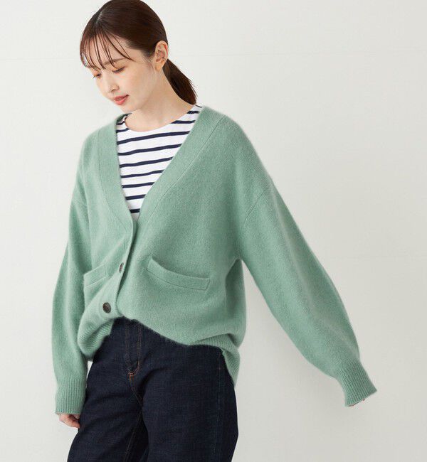 SHIPS Colors 「SHIPS Colors:フォックス アンゴラ ミックス Vネック カーディガン」|カーディガン|