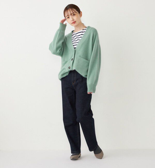 SHIPS Colors 「SHIPS Colors:フォックス アンゴラ ミックス Vネック カーディガン」|カーディガン|