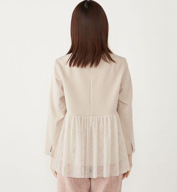 SHIPS Colors 「SHIPS Colors:〈手洗い可能〉ツインクロス チュール コンビ トップス◇」|シャツ・ブラウス|