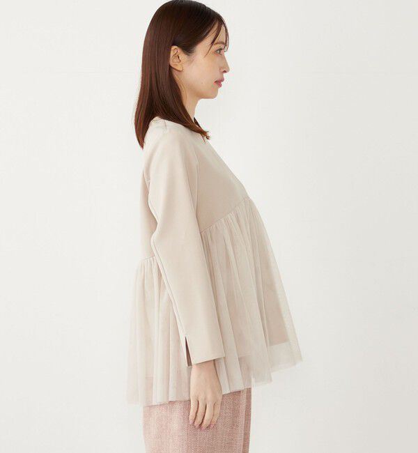 SHIPS Colors 「SHIPS Colors:〈手洗い可能〉ツインクロス チュール コンビ トップス◇」|シャツ・ブラウス|