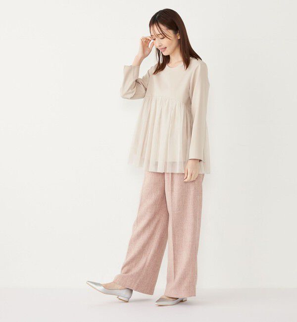 SHIPS Colors 「SHIPS Colors:〈手洗い可能〉ツインクロス チュール コンビ トップス◇」|シャツ・ブラウス|