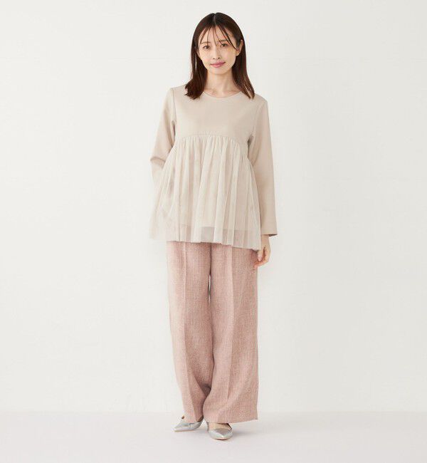 SHIPS Colors 「SHIPS Colors:〈手洗い可能〉ツインクロス チュール コンビ トップス◇」|シャツ・ブラウス|