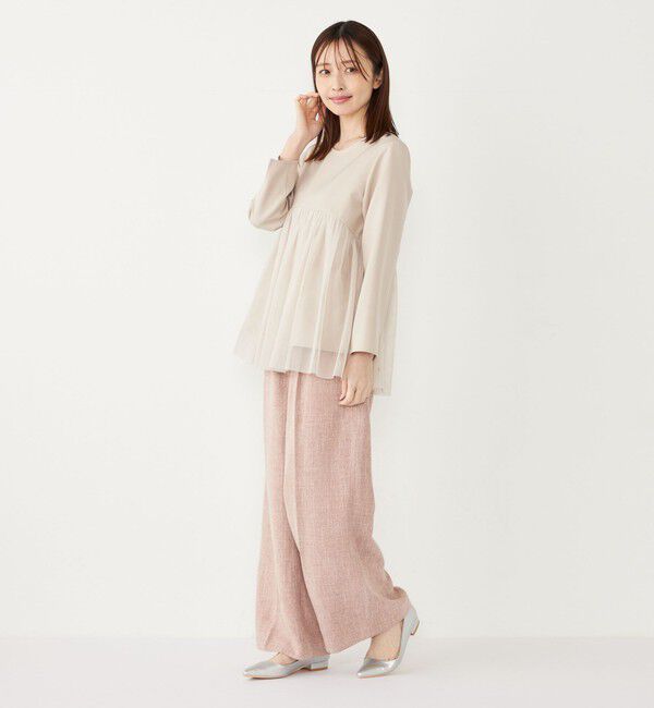 SHIPS Colors 「SHIPS Colors:〈手洗い可能〉ツインクロス チュール コンビ トップス◇」|シャツ・ブラウス|