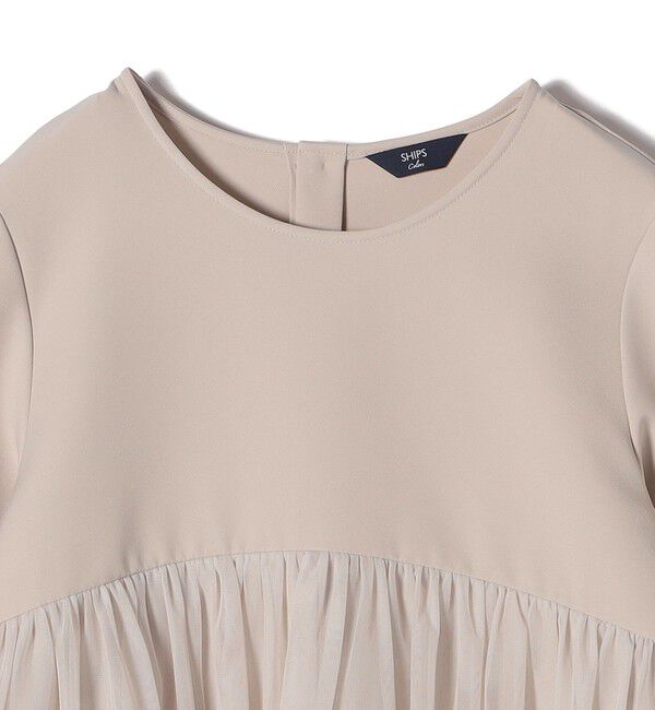 SHIPS Colors 「SHIPS Colors:〈手洗い可能〉ツインクロス チュール コンビ トップス◇」|シャツ・ブラウス|