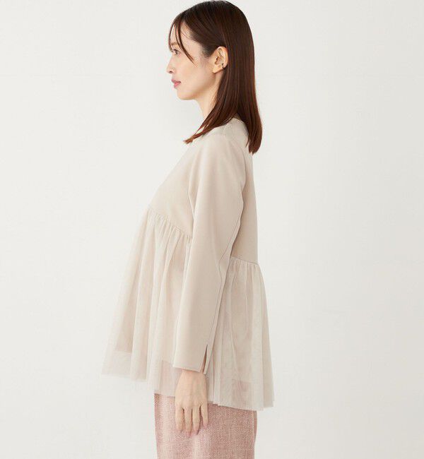 SHIPS Colors 「SHIPS Colors:〈手洗い可能〉ツインクロス チュール コンビ トップス◇」|シャツ・ブラウス|