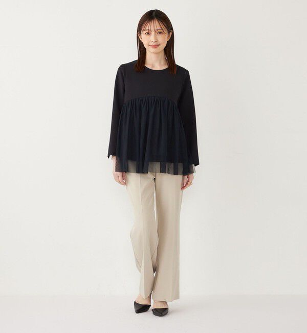 SHIPS Colors 「SHIPS Colors:〈手洗い可能〉ツインクロス チュール コンビ トップス◇」|シャツ・ブラウス|