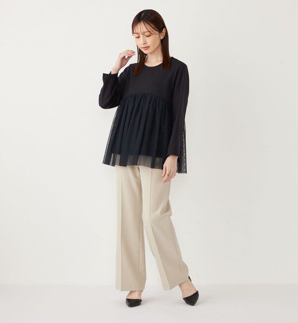 SHIPS Colors 「SHIPS Colors:〈手洗い可能〉ツインクロス チュール コンビ トップス◇」|シャツ・ブラウス|