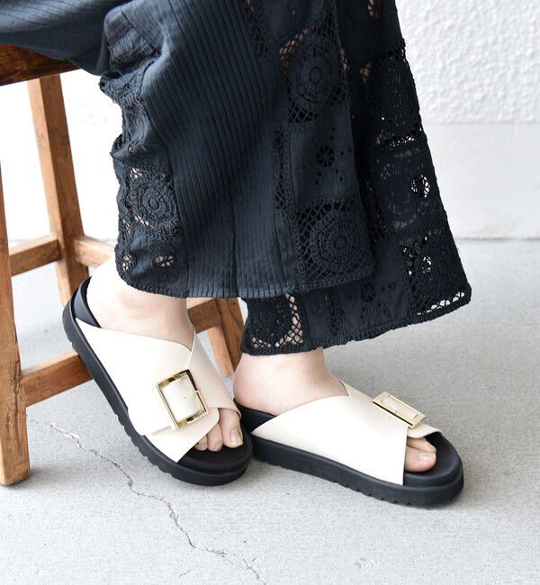 SHIPS any「SHIPS any: バックル ベルト プラットフォーム サンダル」|サンダル|