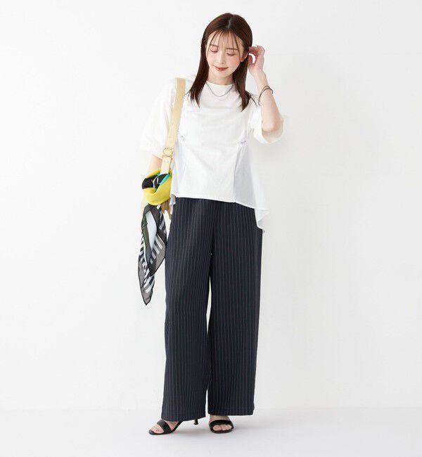 SHIPS Colors 「SHIPS Colors:〈洗濯機可能〉ミニ裏毛 ドッキング トップス◇」|Tシャツ・カットソー|