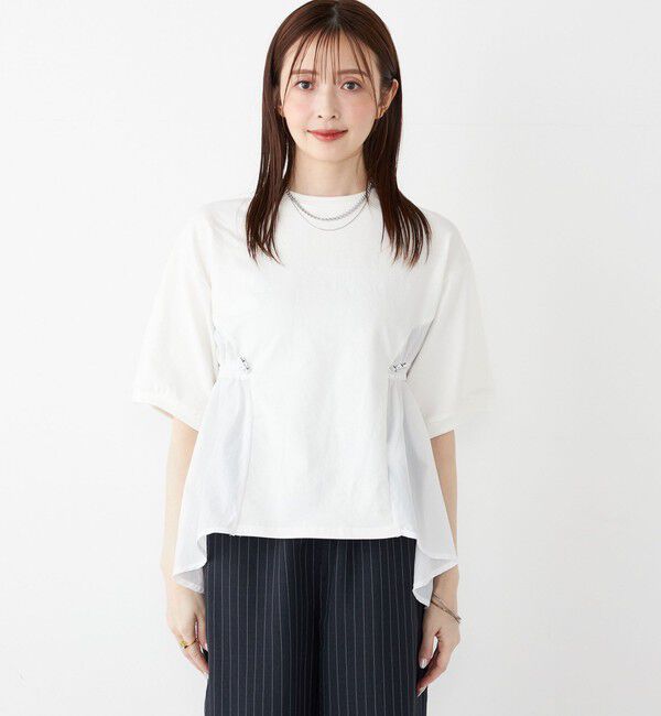 SHIPS Colors 「SHIPS Colors:〈洗濯機可能〉ミニ裏毛 ドッキング トップス◇」|Tシャツ・カットソー|