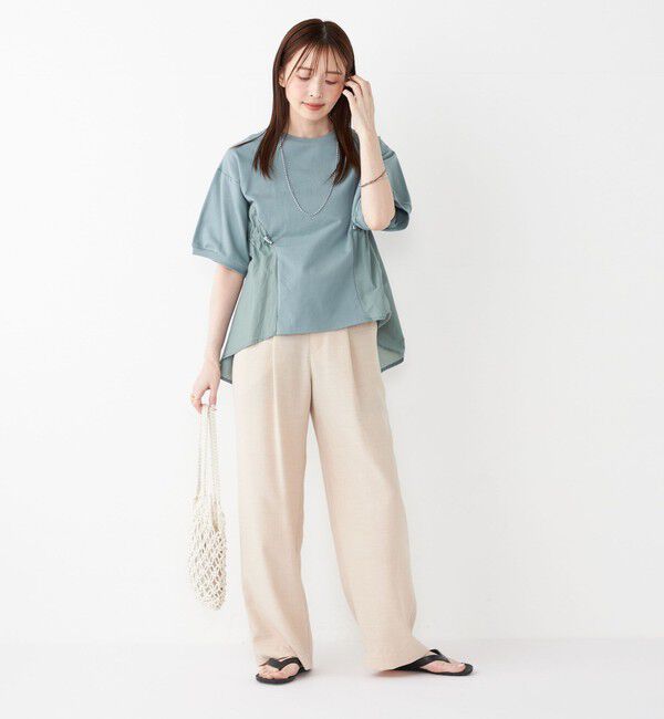 SHIPS Colors 「SHIPS Colors:〈洗濯機可能〉ミニ裏毛 ドッキング トップス◇」|Tシャツ・カットソー|