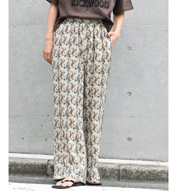 OUTDOOR PRODUCTS Usual Things「ペイズリープリントイージーパンツ セットアップ対応可」|スラックス|