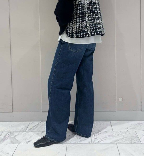 MACPHEE「デニム ワイドストレートパンツ」|デニム|