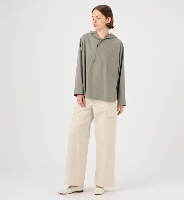 GALERIE VIE「コットンストレッチブロード フードシャツ」|シャツ・ブラウス|