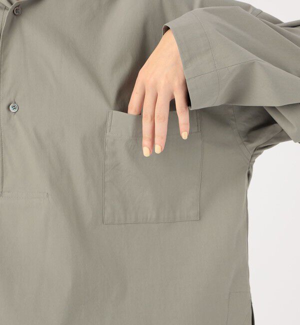 GALERIE VIE「コットンストレッチブロード フードシャツ」|シャツ・ブラウス|