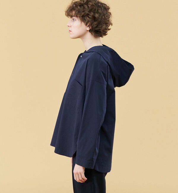 GALERIE VIE「コットンストレッチブロード フードシャツ」|シャツ・ブラウス|